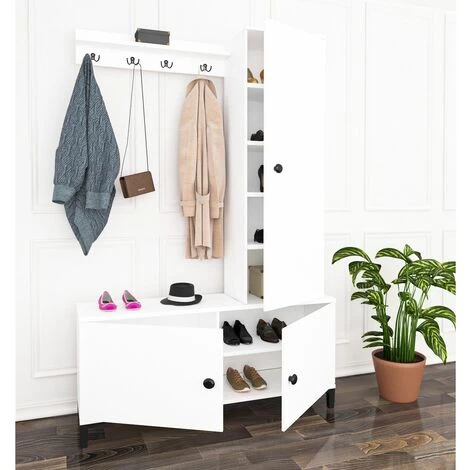 Wood House Gulf Garderobenschrank, Weiß 4 Wood House Gulf Garderobenschrank, Weiß – Bild 2