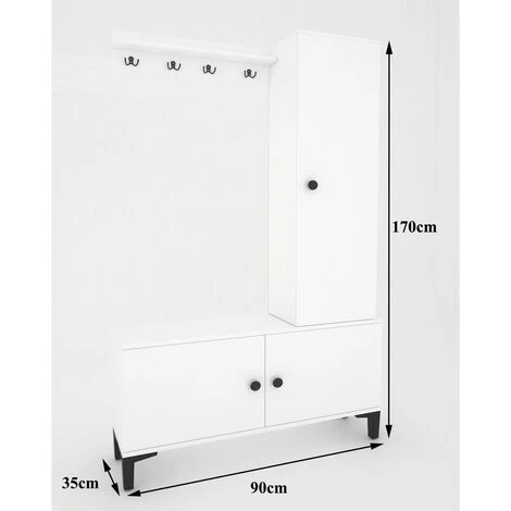 Wood House Gulf Garderobenschrank, Weiß 5 Wood House Gulf Garderobenschrank, Weiß – Bild 3