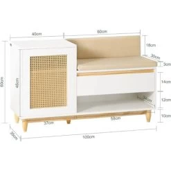 SoBuy FSR128-W Schuhbank Mit Gitteroptik Sitzbank Mit Stauraum Dielenbank Schuhtruhe Sitzkommode Für Kinder Schuhregal Schmal Weiß-Natur BHT Ca.: 100x60x35cm 11 SoBuy FSR128-W Schuhbank Mit Gitteroptik Sitzbank Mit Stauraum Dielenbank Schuhtruhe Sitzkommode Für Kinder Schuhregal Schmal Weiß-Natur BHT Ca.: 100x60x35cm -Möbelhaus 81859379 5