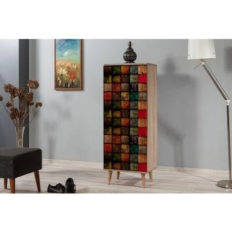 Ironbridge Schuhschrank Mit Quadratischem Muster, Bunt 3 Ironbridge Schuhschrank Mit Quadratischem Muster, Bunt