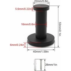 4 Stück Schwarze Runde Wandhaken, 53 Mm Wandhaken Aus Edelstahl, Geeignet Zum Aufhängen Von Gegenständen In Küche, Bad Und Hauptschlafzimmer 11 4 Stück Schwarze Runde Wandhaken, 53 Mm Wandhaken Aus Edelstahl, Geeignet Zum Aufhängen Von Gegenständen In Küche, Bad Und Hauptschlafzimmer -Möbelhaus 85538445 5
