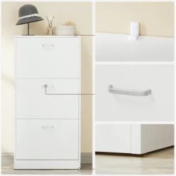VASAGLE Schuhschrank Mit 3 Klappen Schuhregal Mit 3 Ebenen 60 X 24 X 120 Cm (L X B X H) Weiß Von SONGMICS LBC03WT 10 VASAGLE Schuhschrank Mit 3 Klappen Schuhregal Mit 3 Ebenen 60 X 24 X 120 Cm (L X B X H) Weiß Von SONGMICS LBC03WT -Möbelhaus 8939783 4