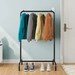 Kleiderständer Metall Garderobenständer HBT 13 X80 X40cm,schwarz