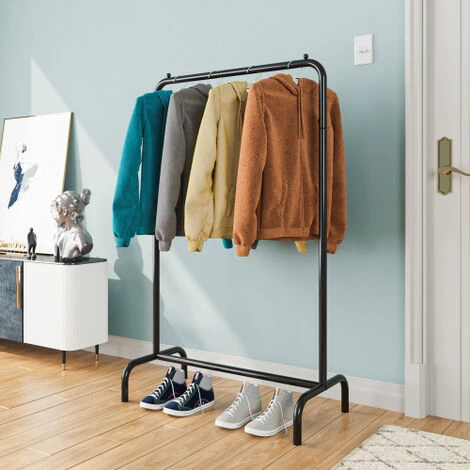 Kleiderständer Metall Garderobenständer HBT 13 X80 X40cm,schwarz 4 Kleiderständer Metall Garderobenständer HBT 13 X80 X40cm,schwarz – Bild 2