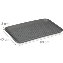 Relaxdays Schuhabtropfschale XL, 3er Set, Unterlage Für Nasse Schuhe, 60 X 40 Cm, Große Schuhablage Kunststoff, Grau -Möbelhaus 90506775 4