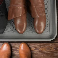 Relaxdays Schuhabtropfschale XL, 3er Set, Unterlage Für Nasse Schuhe, 60 X 40 Cm, Große Schuhablage Kunststoff, Grau -Möbelhaus 90506775 5