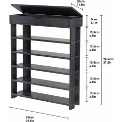 Soges 5 TIERS SHOW ROKS Holzschuh Lagerregalschuhe Organisatoren 29,5-Zoll-Schuhe Racks Für Den Eingang, Mit Flip Top-Lager -Möbelhaus 91120036 3