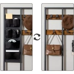 Garderobenständer, Garderobe, Kleiderständer Mit 6 Staschen Und 9 Haken, Schuhregal Mit Sitzfläche, Sitzbank, Viel Stauraum, Für Flur, Wohnzimmer, HOOBRO EBF24MT01 -Möbelhaus 92183188 4