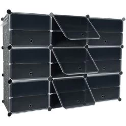 AUFUN DIY Schuhregal Mit 18 Stapelbaren Schuhschrank 6 Stufiger Für Schrank Flur Schlafzimmer Eingang(122x32x93cm)