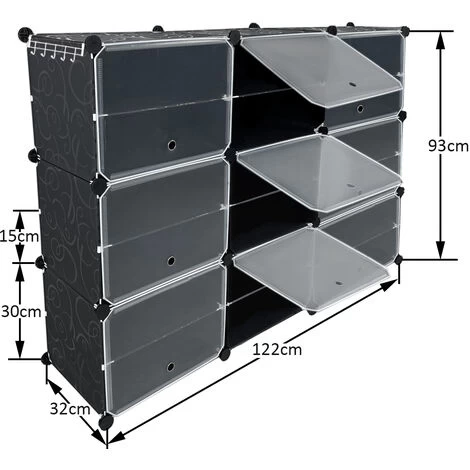 AUFUN DIY Schuhregal Mit 18 Stapelbaren Schuhschrank 6 Stufiger Für Schrank Flur Schlafzimmer Eingang(122x32x93cm) 4 AUFUN DIY Schuhregal Mit 18 Stapelbaren Schuhschrank 6 Stufiger Für Schrank Flur Schlafzimmer Eingang(122x32x93cm) – Bild 2