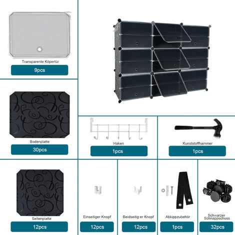 AUFUN DIY Schuhregal Mit 18 Stapelbaren Schuhschrank 6 Stufiger Für Schrank Flur Schlafzimmer Eingang(122x32x93cm) 5 AUFUN DIY Schuhregal Mit 18 Stapelbaren Schuhschrank 6 Stufiger Für Schrank Flur Schlafzimmer Eingang(122x32x93cm) – Bild 3