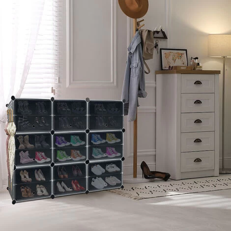 AUFUN DIY Schuhregal Mit 18 Stapelbaren Schuhschrank 6 Stufiger Für Schrank Flur Schlafzimmer Eingang(122x32x93cm) 6 AUFUN DIY Schuhregal Mit 18 Stapelbaren Schuhschrank 6 Stufiger Für Schrank Flur Schlafzimmer Eingang(122x32x93cm) – Bild 4