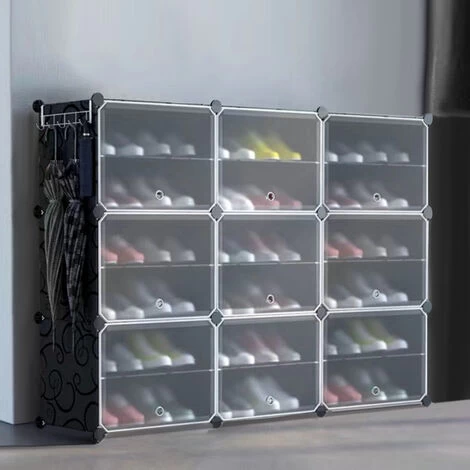 AUFUN DIY Schuhregal Mit 18 Stapelbaren Schuhschrank 6 Stufiger Für Schrank Flur Schlafzimmer Eingang(122x32x93cm) 7 AUFUN DIY Schuhregal Mit 18 Stapelbaren Schuhschrank 6 Stufiger Für Schrank Flur Schlafzimmer Eingang(122x32x93cm) – Bild 5