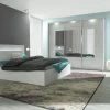 Komplett Schlafzimmer Hochglanz Weiß Mit LED Bett, Schrank, 2 X Nako 1 Komplett Schlafzimmer Hochglanz Weiß Mit LED Bett, Schrank, 2 X Nako -Möbelhaus 93783807