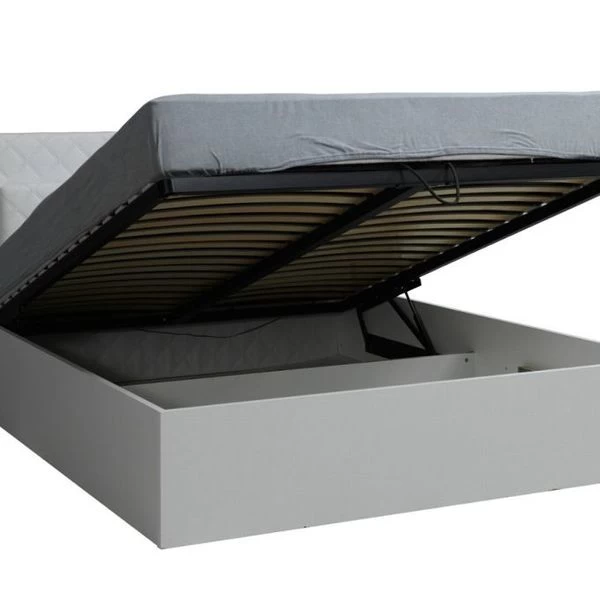 Komplett Schlafzimmer Hochglanz Weiß Mit LED Bett, Schrank, 2 X Nako 6 Komplett Schlafzimmer Hochglanz Weiß Mit LED Bett, Schrank, 2 X Nako – Bild 4