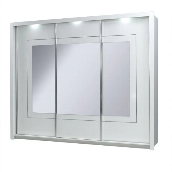 Komplett Schlafzimmer Hochglanz Weiß Mit LED Bett, Schrank, 2 X Nako 12 Komplett Schlafzimmer Hochglanz Weiß Mit LED Bett, Schrank, 2 X Nako – Bild 10