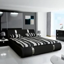 Schlafzimmer Komplett Novalis II Hochglanz Schwarz