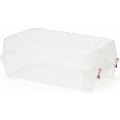 Schuhkartons, Stapelbar Mit Kunststoffverbindern, Faltbar, Transparenter, Fester, Atmungsaktiver Kunststoff 3 Schuhkartons, Stapelbar Mit Kunststoffverbindern, Faltbar, Transparenter, Fester, Atmungsaktiver Kunststoff