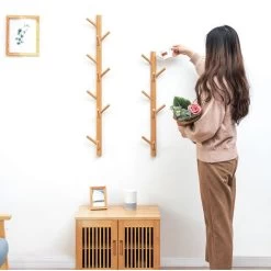Wandgarderobe Mit 11 Haken, Platzsparend, Dekorativ Bambus Natur -Möbelhaus 93940878 3