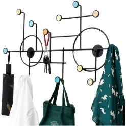 FREOSEN Wandgarderobe Aus Metall - 12 Haken - Garderobe Mit 12 Haken Für Schlafzimmer, Wohnzimmer, Badezimmer