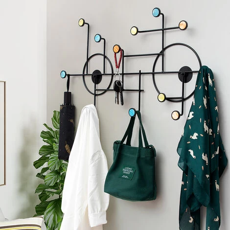 FREOSEN Wandgarderobe Aus Metall - 12 Haken - Garderobe Mit 12 Haken Für Schlafzimmer, Wohnzimmer, Badezimmer 6 FREOSEN Wandgarderobe Aus Metall - 12 Haken - Garderobe Mit 12 Haken Für Schlafzimmer, Wohnzimmer, Badezimmer – Bild 4