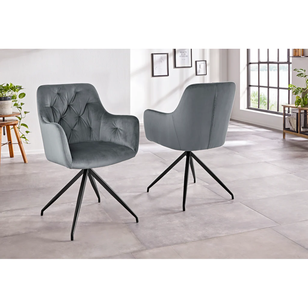 INOSIGN Armlehnstuhl »Tina«, (Set), 2 St., Veloursstoff 3 INOSIGN Armlehnstuhl »Tina«, (Set), 2 St., Veloursstoff