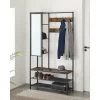 Songmics Garderobenständer Garderobe, Mit Schuhbank, 35 X 98 X 182 Cm,, Vintagebraun-Schwarz, HSR420B01 -Möbelhaus 95641943 1