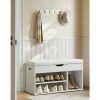 VASAGLE Schuhbank Mit 3 Fächern, Sitzbank 80 X 30 X 44 Cm, Gepolstert Bis 150 Kg Belastbar, Stauraum Unter Der Sitzfläche, Maximale Belastbarkeit 150 Kg, Weiß Von SONGMICS SHL30W -Möbelhaus 96690787 1