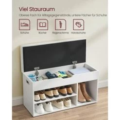 VASAGLE Schuhbank Mit 3 Fächern, Sitzbank 80 X 30 X 44 Cm, Gepolstert Bis 150 Kg Belastbar, Stauraum Unter Der Sitzfläche, Maximale Belastbarkeit 150 Kg, Weiß Von SONGMICS SHL30W 9 VASAGLE Schuhbank Mit 3 Fächern, Sitzbank 80 X 30 X 44 Cm, Gepolstert Bis 150 Kg Belastbar, Stauraum Unter Der Sitzfläche, Maximale Belastbarkeit 150 Kg, Weiß Von SONGMICS SHL30W -Möbelhaus 96690787 3