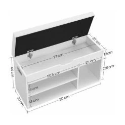 VASAGLE Schuhbank Mit 3 Fächern, Sitzbank 80 X 30 X 44 Cm, Gepolstert Bis 150 Kg Belastbar, Stauraum Unter Der Sitzfläche, Maximale Belastbarkeit 150 Kg, Weiß Von SONGMICS SHL30W 11 VASAGLE Schuhbank Mit 3 Fächern, Sitzbank 80 X 30 X 44 Cm, Gepolstert Bis 150 Kg Belastbar, Stauraum Unter Der Sitzfläche, Maximale Belastbarkeit 150 Kg, Weiß Von SONGMICS SHL30W -Möbelhaus 96690787 5