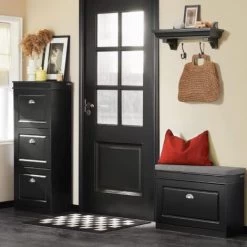 SoBuy FSR82-K-SCH Schuhkipper Schuhschrank Mit Klappe Schuhbank Mit Sitzkissen Schuhkommode Sitzbank Schwarz BHT Ca.: 61x51x24cm -Möbelhaus 97827302 4