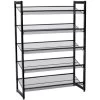 Songmics Erweiterbares Schuhregal Aus Metallgewebe Mit 5 Ebenen Für 15-20 Paar Schuhe, Schuhständer Für Flur, 74 X 104 X 30.7cm (B X H X T), Schwarz LMR005B -Möbelhaus 9826484 1