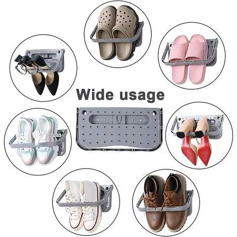 Faltbares Wand-Schuhregal, Faltbares Schuhregal, Hängeregal Für Schuhregal – 4 Stück Grau – DKSFJKL 6 Faltbares Wand-Schuhregal, Faltbares Schuhregal, Hängeregal Für Schuhregal – 4 Stück Grau – DKSFJKL – Bild 4