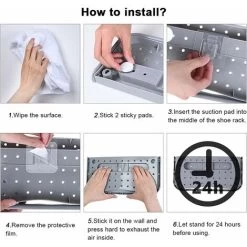 Faltbares Wand-Schuhregal, Faltbares Schuhregal, Hängeregal Für Schuhregal – 4 Stück Grau – DKSFJKL 11 Faltbares Wand-Schuhregal, Faltbares Schuhregal, Hängeregal Für Schuhregal – 4 Stück Grau – DKSFJKL -Möbelhaus 99337712 5