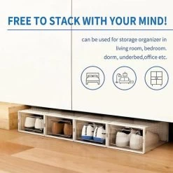 12er-Pack Schuhaufbewahrungsboxen, Durchsichtige, Stapelbare Schuh-Organizer-Behälter Aus Kunststoff, Vorne Offene Schuhregalbehälter Mit Schublade -Möbelhaus 99404948 4