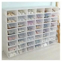 10 Stück Verdickter Schuhkarton Aus Transparentem Kunststoff, Clamshell-Schuhregal, Aufbewahrungsbox, Weiß 11 10 Stück Verdickter Schuhkarton Aus Transparentem Kunststoff, Clamshell-Schuhregal, Aufbewahrungsbox, Weiß -Möbelhaus 99824402 5