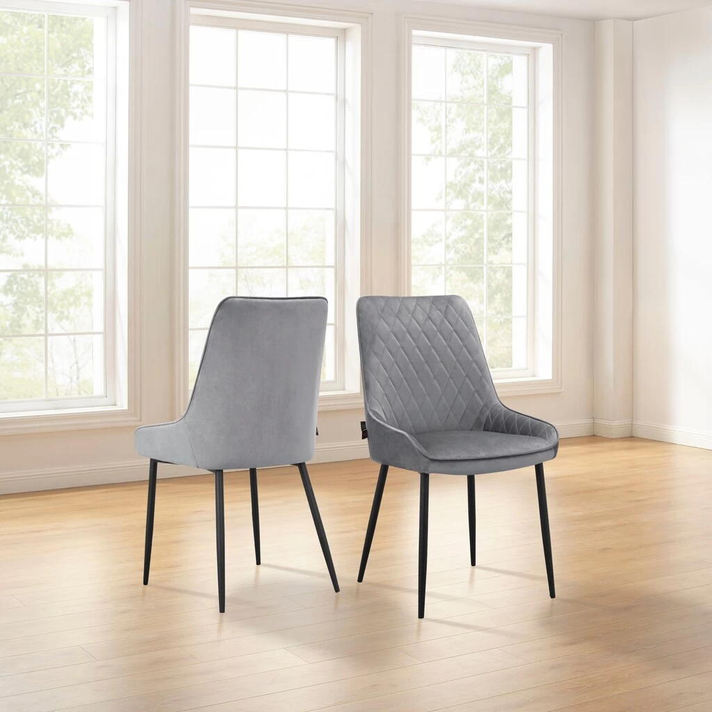 Leonique Esszimmerstuhl »Tournebu«, 2 St., Veloursstoff, Sitz Und Rücken Gepolstert, Velourstoff Mit Steppung, Sitzhöhe 45 Cm 4 Leonique Esszimmerstuhl »Tournebu«, 2 St., Veloursstoff, Sitz Und Rücken Gepolstert, Velourstoff Mit Steppung, Sitzhöhe 45 Cm – Bild 2