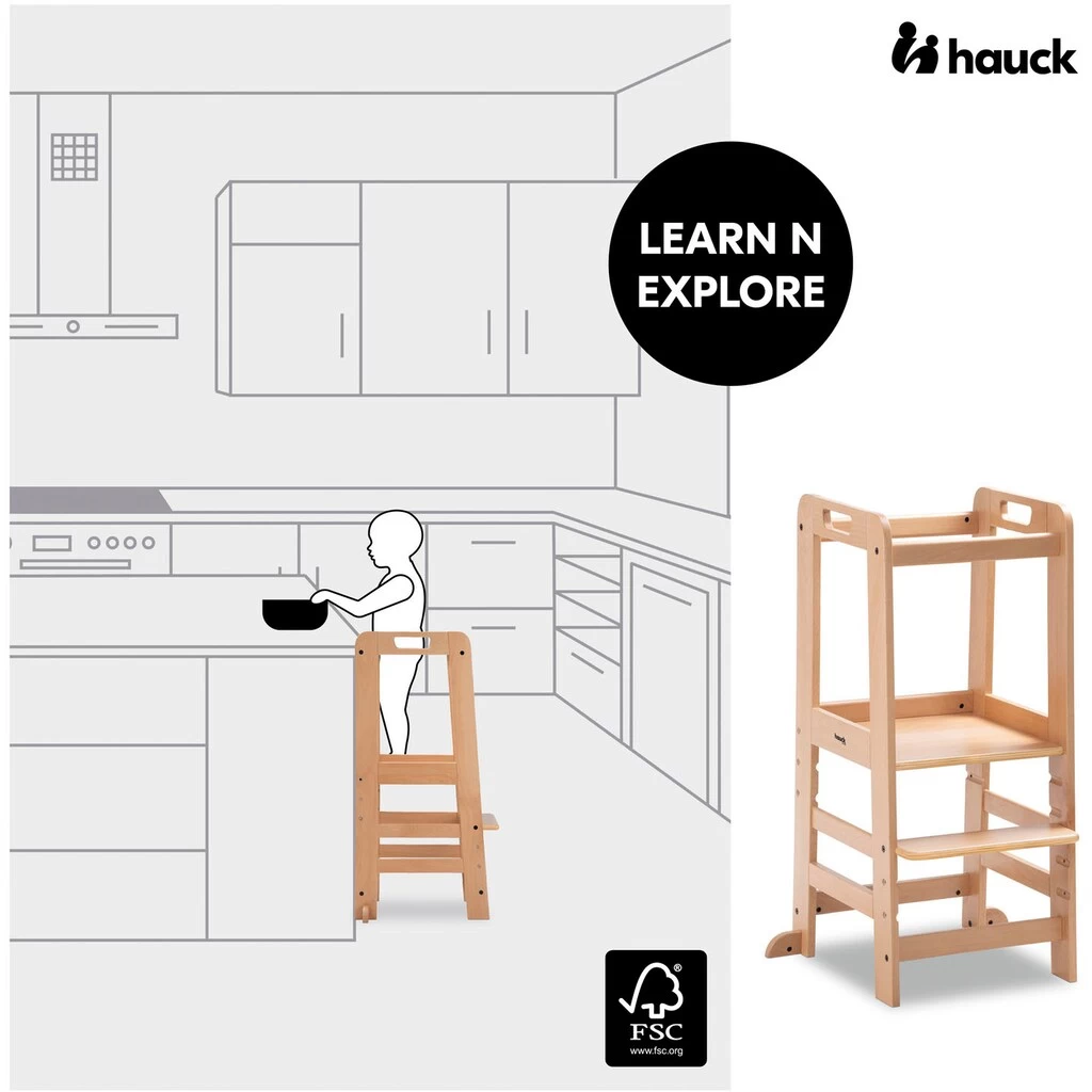 Hauck Stehhilfe »Lernturm Learn N Explore, Natural«, FSC® - Schützt Wald - Weltweit 4 Hauck Stehhilfe »Lernturm Learn N Explore, Natural«, FSC® - Schützt Wald - Weltweit – Bild 2