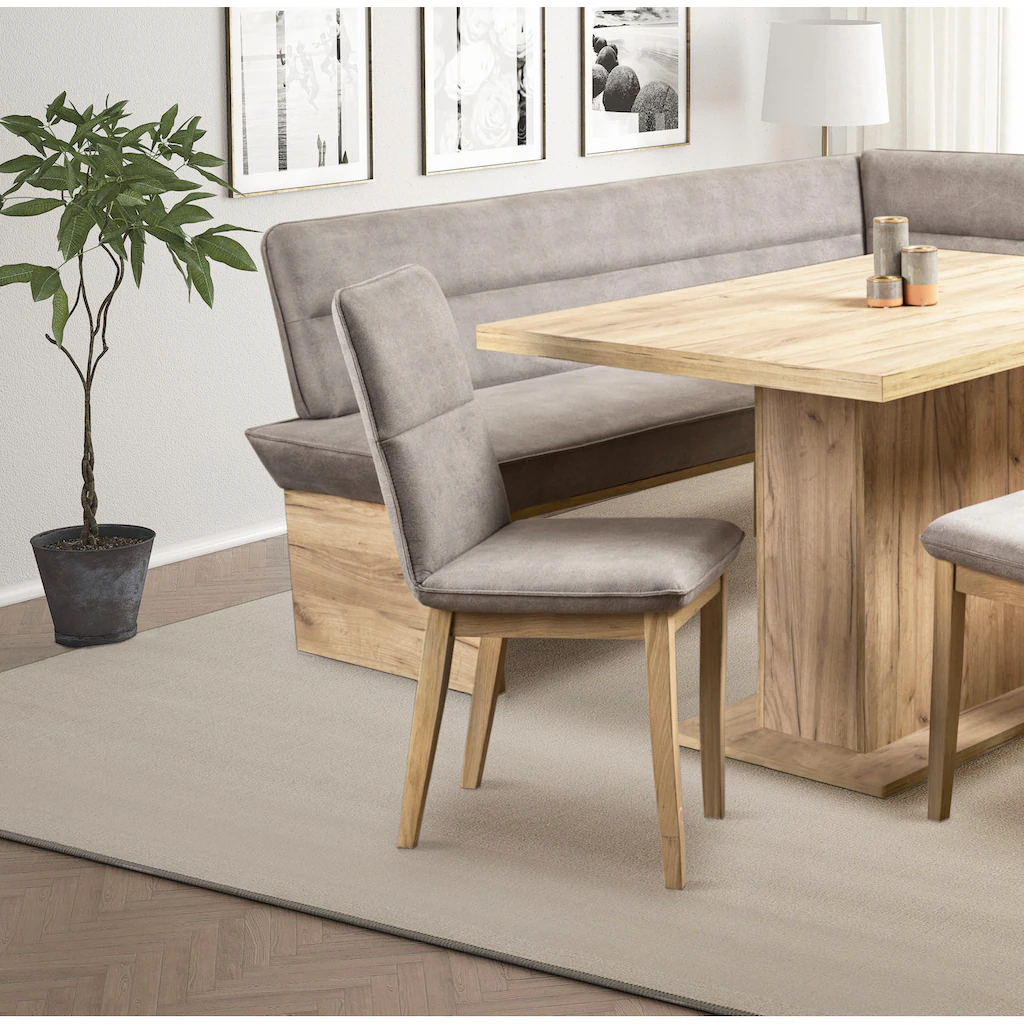 Home Affaire 4-Fußstuhl »Beluna«, (Set), 2 St., Luxus-Microfaser In Lederoptik, Gestell Und Beine Aus Massiver Eiche 7 Home Affaire 4-Fußstuhl »Beluna«, (Set), 2 St., Luxus-Microfaser In Lederoptik, Gestell Und Beine Aus Massiver Eiche – Bild 5