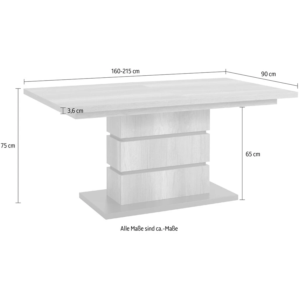 Homexperts Esstisch »Bonnie«, Breite 160 Cm, Mit Auszugsfunktion 7 Homexperts Esstisch »Bonnie«, Breite 160 Cm, Mit Auszugsfunktion – Bild 5